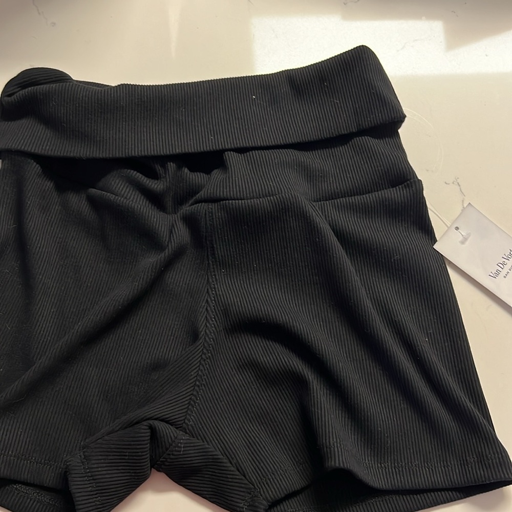 STPL Ribbed Fold Over Shorts